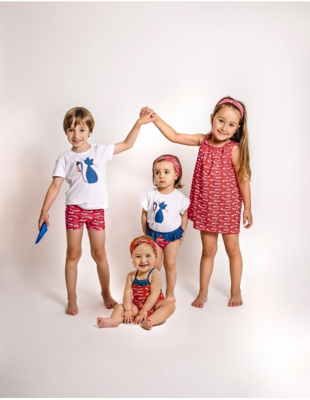 V3 Vestido Popelin Raspa Pez