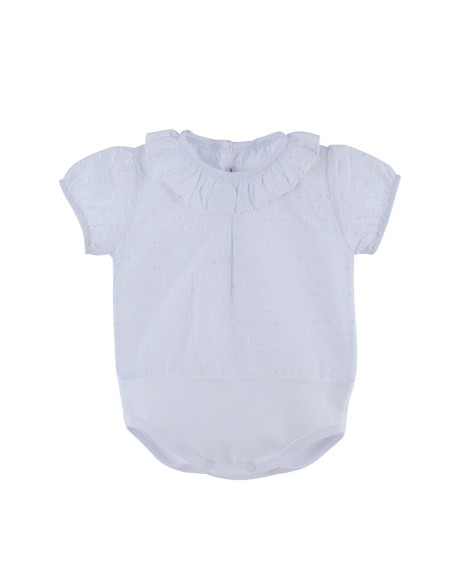 Blanco V Body camisa manga corta plumeti