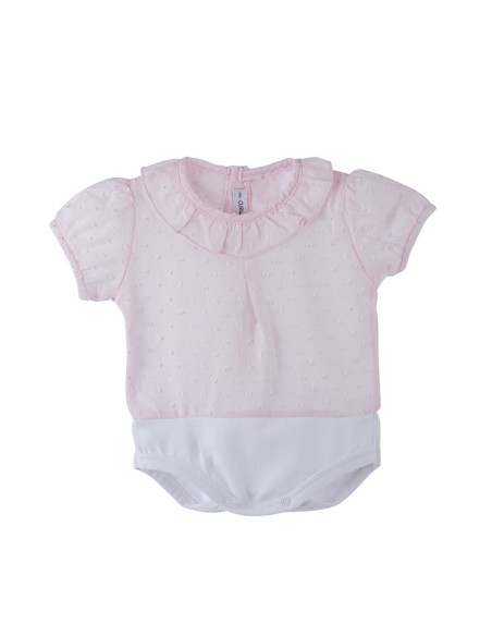 Rosa V Body camisa manga corta plumeti
